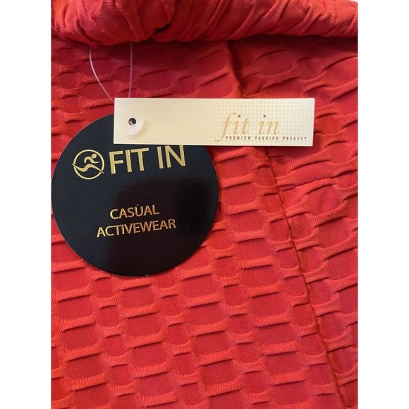 Fit in Booty Lifting Leggings with Pockets Women’s Size L Casual Activewear Red - Picture 9 of 12